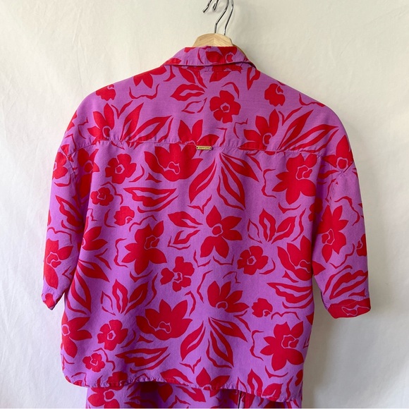 Billabong Peachy Keen Matching Pink Hawaiian Floral Skirt Set - Picture 11 of 16